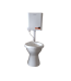 P-Trap Toilet + Top Flush Cistern (Plastic)