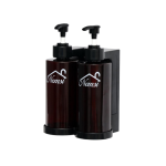 TWIN SOAP DISPENSER - N371; (300ML EACH) TRANSLUCENT BROWN