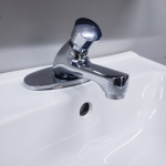 Chrome Push Basin Tap