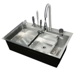 Smart Kitchen Sink (Honey Comb; Gun-Grey; 4-Way)