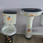 Doraware Close Couple Toilet Set (Floral)