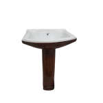 Full Pedestal Basin - Brown & White