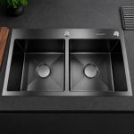 Black Stainless Steel Double Sink (KS7843)