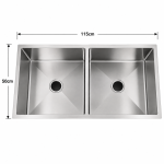 Double Bowl Stainless Steel Kitchen Sink (KA115050A-S) - Image 2
